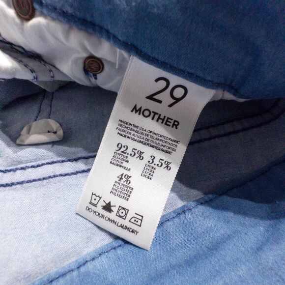 Mother Jeans The Looker Crop Blue Floral Print Made in USA Women Size 29 (J3) - Picture 7 of 11